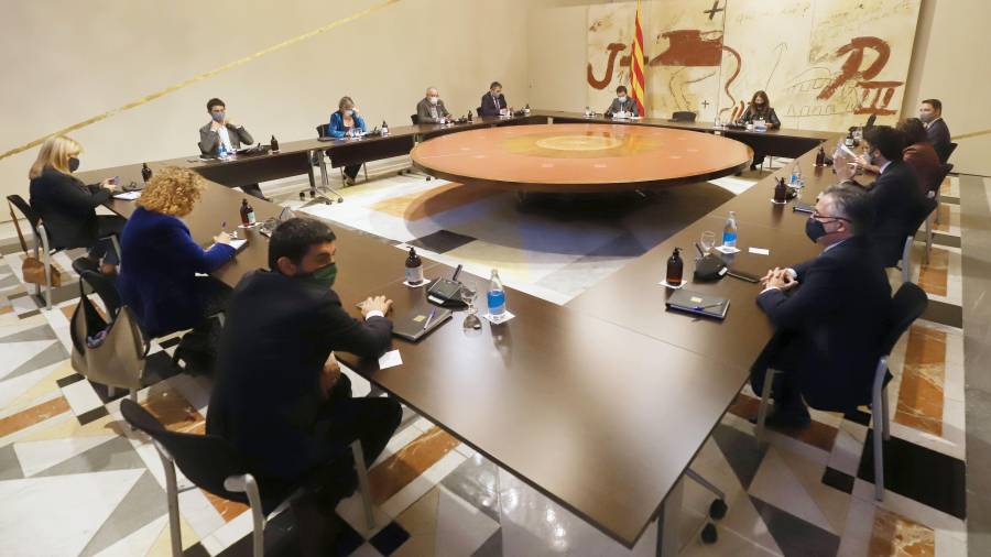 Imagen del consejo ejecutivo extraordinario celebrado esta tarde en el Palau de la Generalitat. Foto: ACN