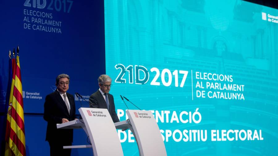 El delegado del Gobierno en Catalunya, Enric Millo, anunció ayer el dispositivo electoral. FOTO: EFE