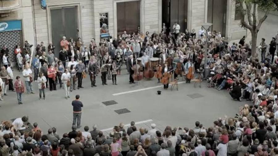 Captura de la flashmob de Banc Sabadell