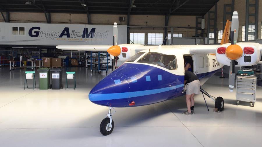 La empresa Grup Air-Med es una de las que se encuentran en el Aeroclub de Reus. Foto: F.G.
