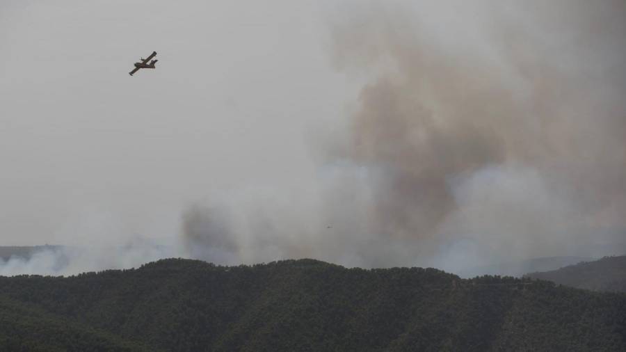 Imatge aèria de l'incendi. Foto: J. Revillas