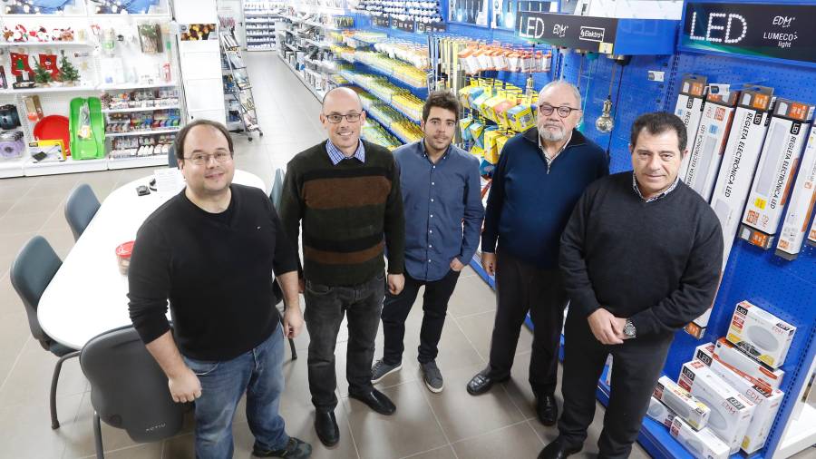 De izquierda a derecha: Jordi y Xavier Crusells, Marc Escoda, Josep Maria Crusells y Mario Escoda.