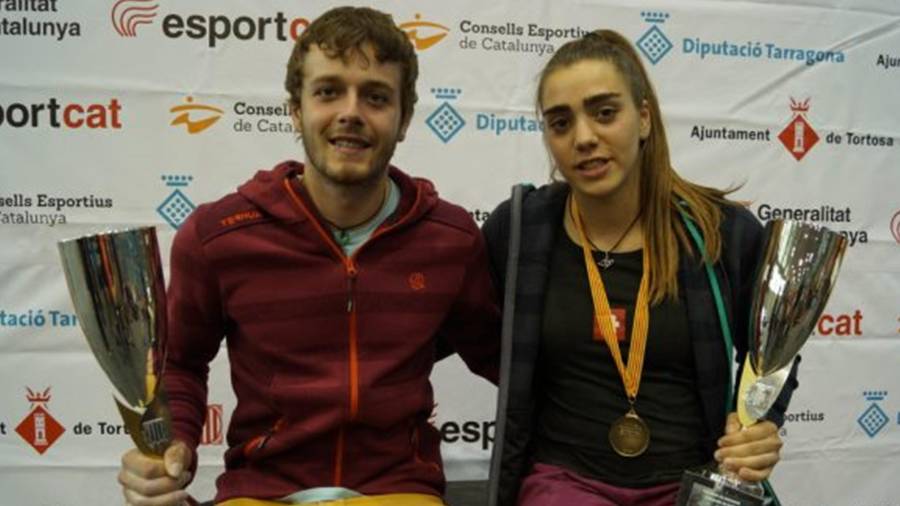 Pol Roca y Rut Casas ganaron el Campionat de Catalunya en bloque celebrado en Tortosa. Foto: ivan torres