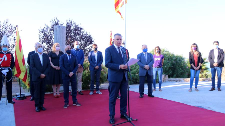 Imagen del alcalde de Tarragona, Pau Ricomà, durante su discurso. ACN