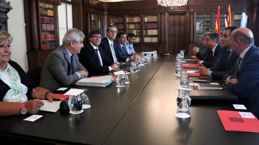 Imatge general de la reunió de la Junta de Seguretat de Catalunya, el 28 de setembre de 2017