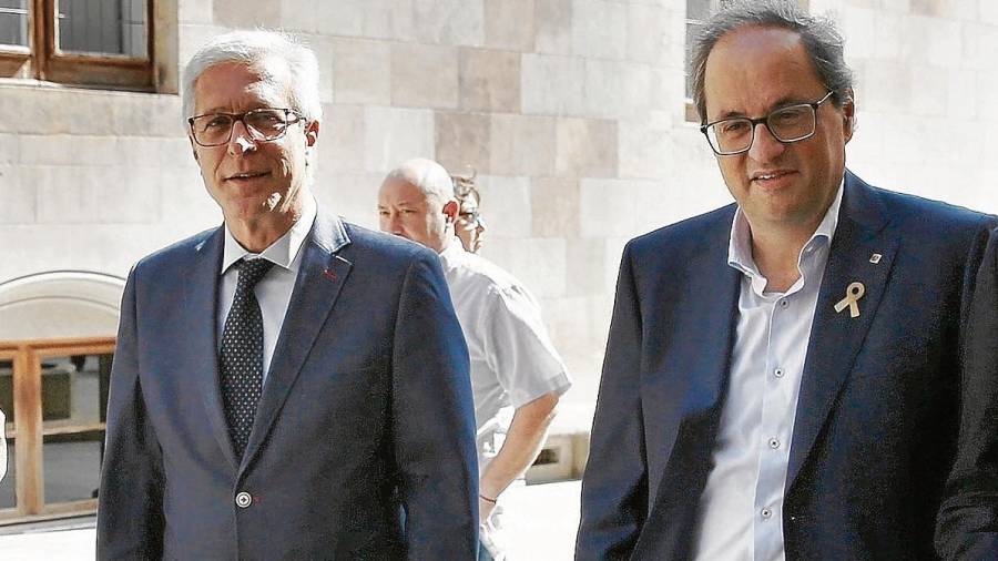 Josep Fèlix Ballesteros, este miércoles junto al President Quim Torra en el Palau de la Generalitat de Catalunya. FOTO: ACN