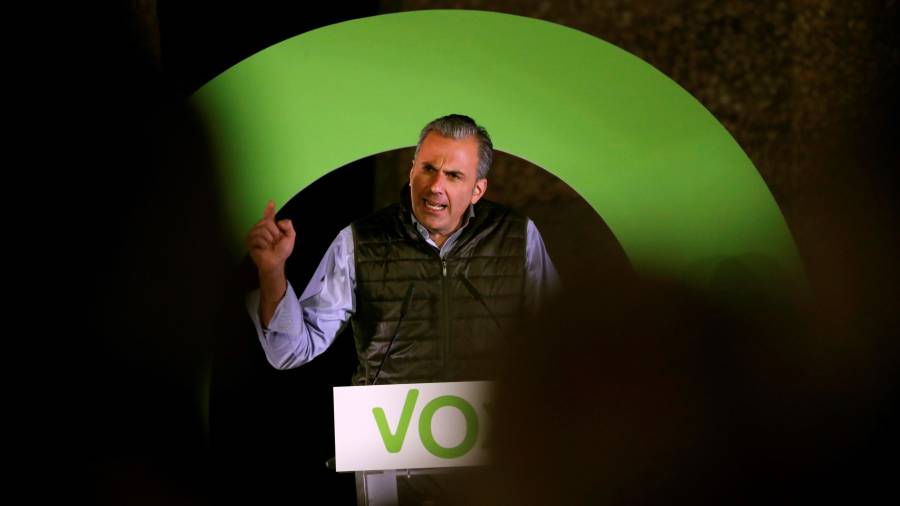 El secretario general de Vox, Javier Ortega Smith, en un mitin de la campaña del 10-N. FOTO: HIDALGO/EFE