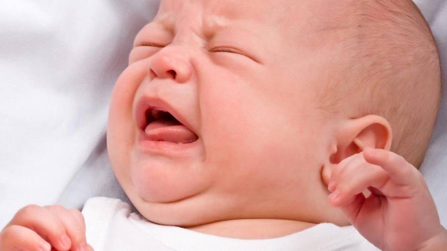Imagen de archivo de un bebé llorando. Cedida