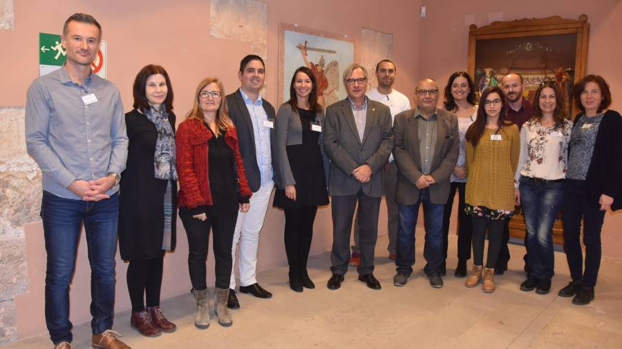 Foto de la recepció dels professors europeus a l'Ajuntament de Torredembarra. FOTO: Anna F.