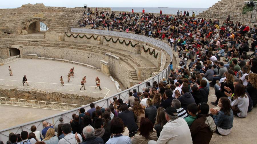 Espectáculo romano en el anfiteatro. Foto: DT
