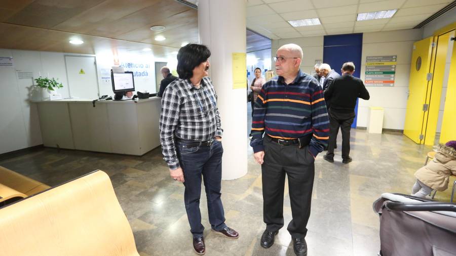 Josep Tutusaus i Alfred Maza, del sindicat USITAC, havien demanat solucions a l’ICS. FOTO: Alba Mariné