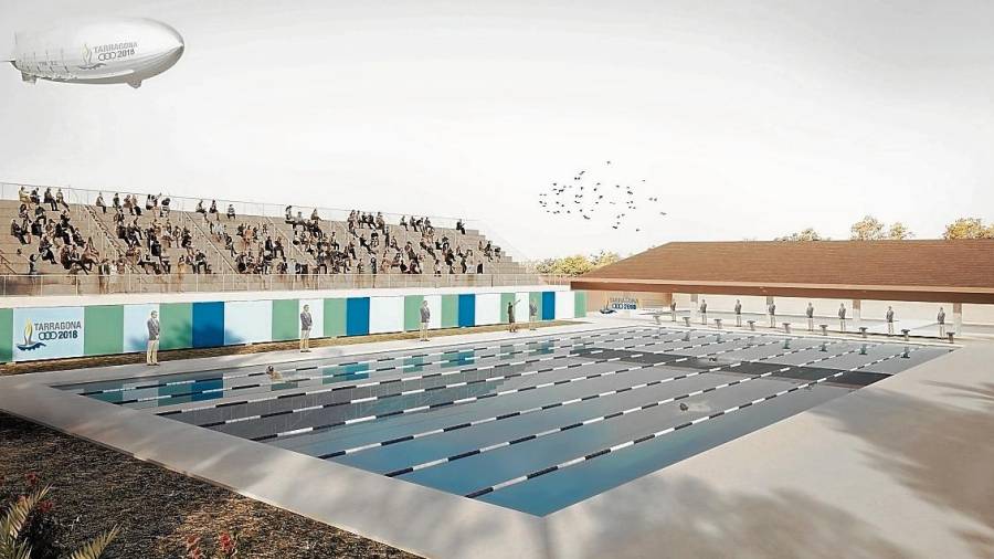 Imagen virtual del aspecto que tendrá la futura piscina olímpica del Anillo de Campclar.