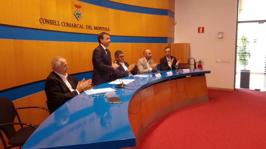 Miró, durante su toma de posesión como presidente del Consell Comarcal, en el mes de julio. Foto: cedida