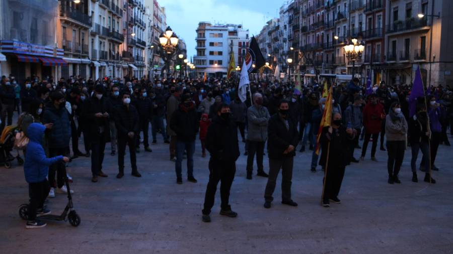 Imagen de la concentración proHasél en Tarragona el 20 de febrero. ACN