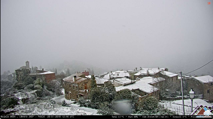 El municipi de Rojals nevat. foto: Meteoprades