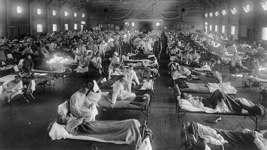 Hospital de emergencia levantado durante la gripe española en Camp Funston, Kansas (1918). Foto: NATIONAL MUSEUM OF HEALTH AND MEDICINE