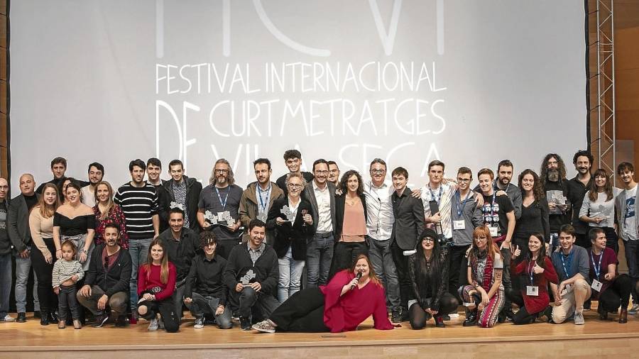 Imagen de todos los premiados en la cuarta edición del Festival Internacional de Curtmetratges de Vila-seca. FOTO: Cedida