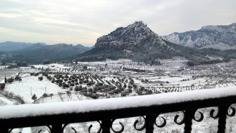 Imagen de la nieve en Horta de Sant Joan. ACN