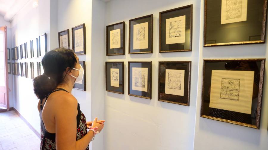 L’exposició de dibuixos és permanent a la Casa Pairal de la família Gaudí de Riudoms. Foto: A.Mariné