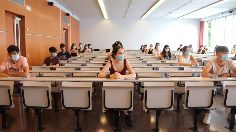 Imatege d'una de les aules del Campus Catalunya de la URV on es van fer les proves de selectivitat. Foto: ACN