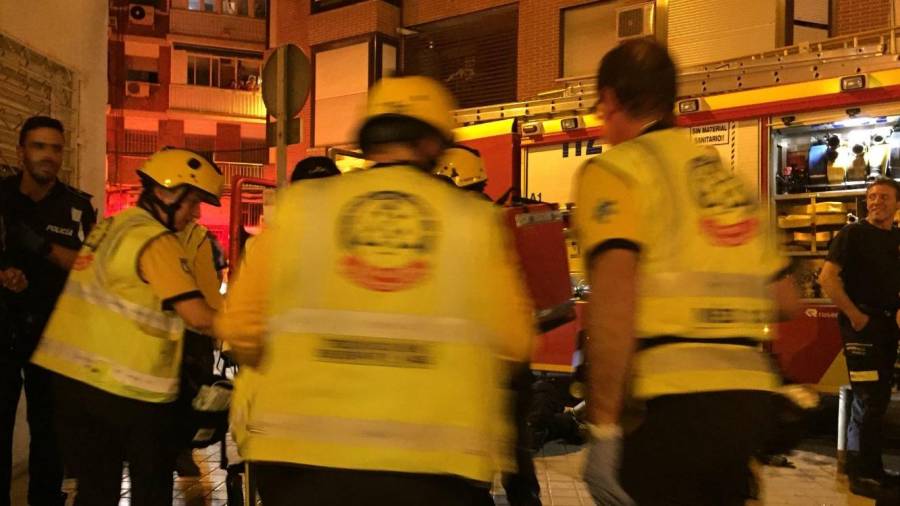 Imagen de los servicios de emergencia en el lugar del suceso. Emergencias Madrid