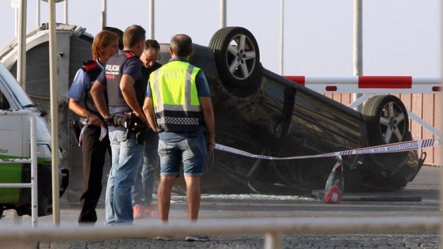 El Audi utilizado por los terroristas de Cambrils en la madrugada del 18 de agosto había estado unos días antes en Francia. Foto: EFE