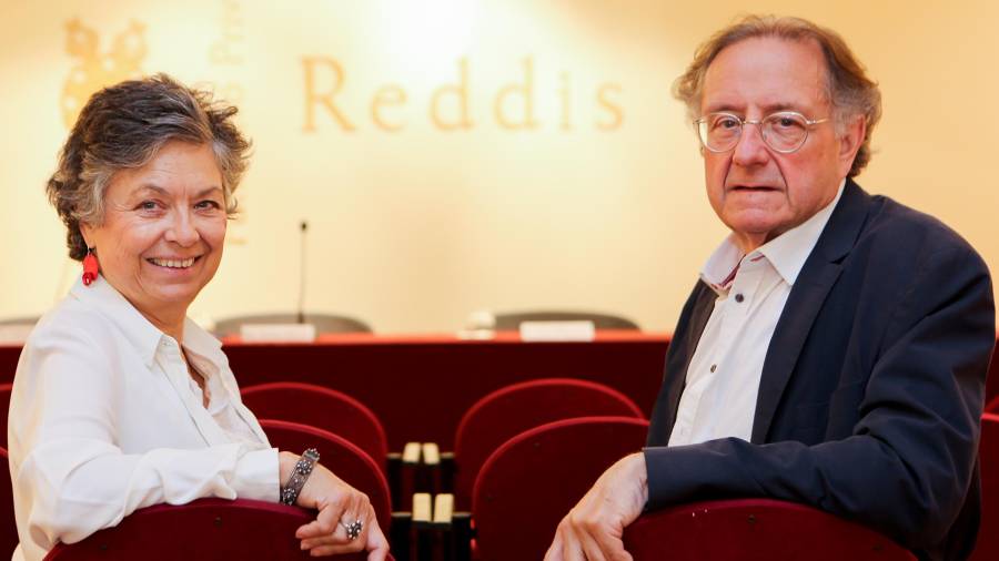 La sociòloga Marina Subirats i el filòsof Josep Ramoneda a la seu de la Fundació Reddis. Foto: A. Mariné.