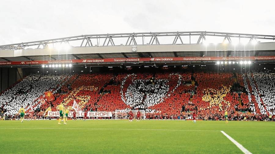 Imagen del mosaico que se hizo el pasado viernes en Anfield, para celebrar la sexta Copa de Europa del club conseguida en junio. FOTO: LFC