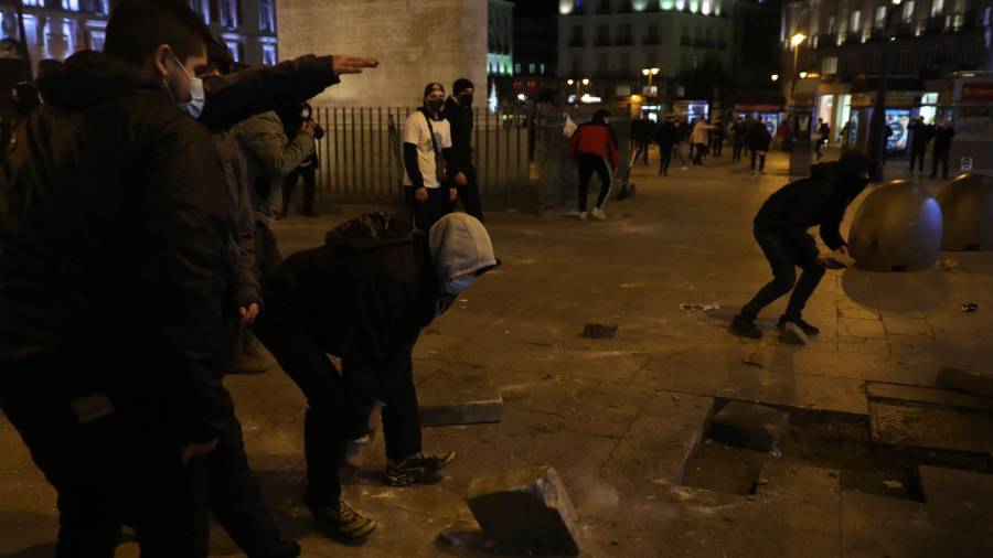 Imagen de los altercados en Madrid. EFE