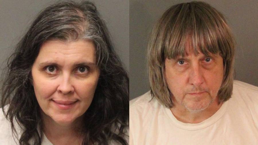 Louise Anna Turpin y David Allen Turpin, tras su arresto en Perris (California, EEUU). foto: efe