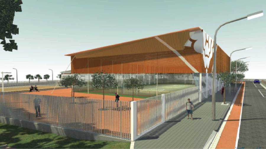 Imagen virtual del aspecto que tendrá el futuro polideportivo anexo al colegio Cèlia Artiga.