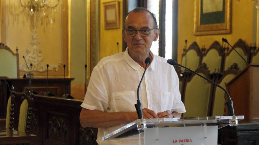 L'alcalde de Lleida, Miquel Pueyo durant la compareixença per valorar l'anunci de confinar el Segrià. FOTO: ACN