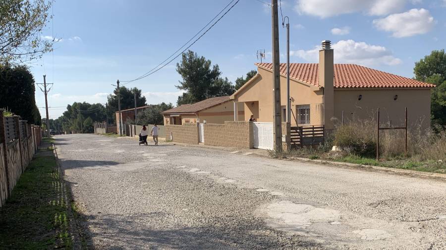 L’asfaltatge del carrer Principal de la urbanització necessita una intervenció urgent, ja que es troba en molt mal estat. FOTO: J. G.