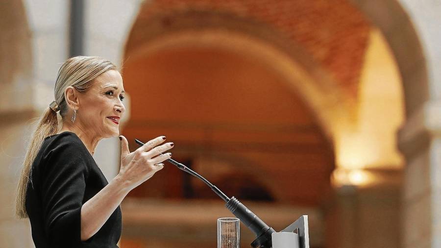 Cristina Cifuentes, durante la entrega del premio de la Asociación Víctimas del Terrorismo, el pasado 11 de abril. Foto: EFE