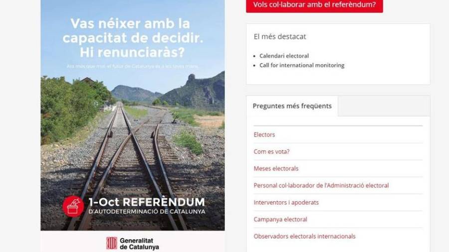 La pàgina web 'marianorajoy.cat' contenia informació sobre el referèndum.