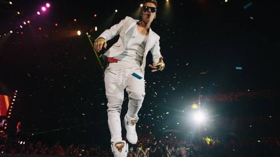 Justin Bieber, durante un concierto en Chile