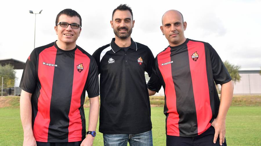 Joan, David Sangrà y Marcos, del proyecto Genuine del CF Reus. Foto: Alfredo González