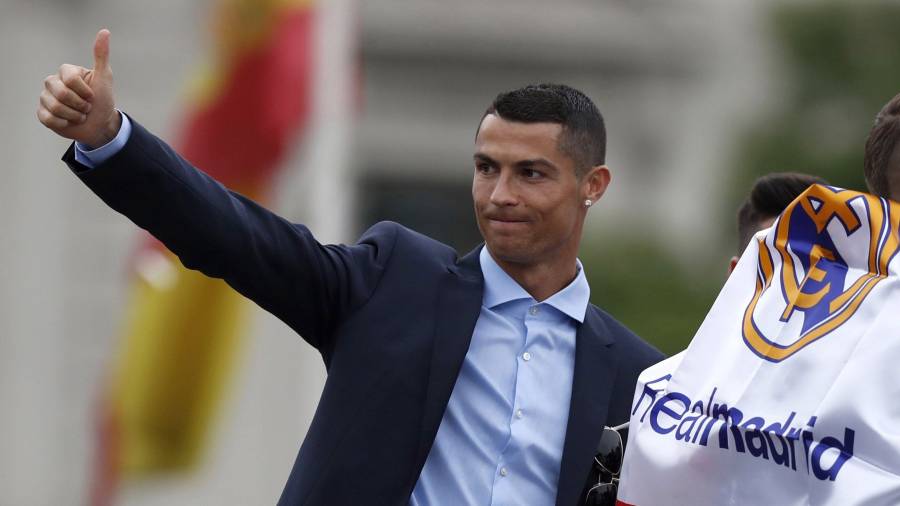 Cristiano Ronaldo en una celebración del Real Madrid