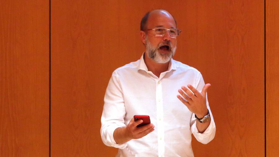Jordi Urbea, durante su charla en la URV. FOTO: Pere Ferré