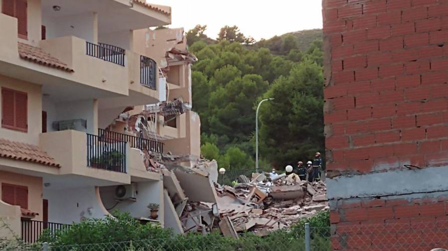 Imagen del edificio derrumbado. Periódico Mediterráneo