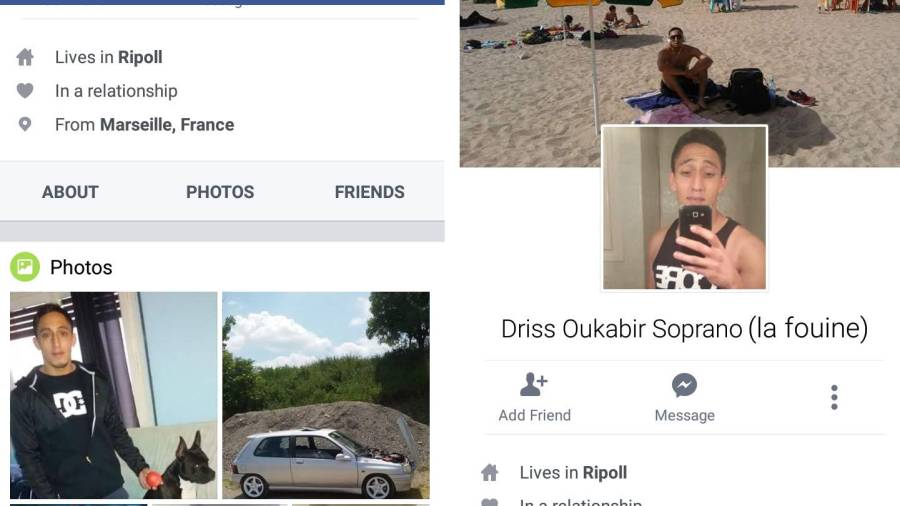 Captura de pantalla del perfil de Facebook de Driss Oukabir