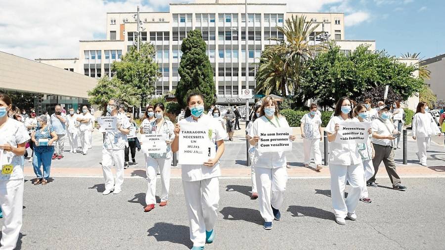 Protesta de los médicos del Hospital Joan XXIII del mes de junio. FOTO: Alba Mariné