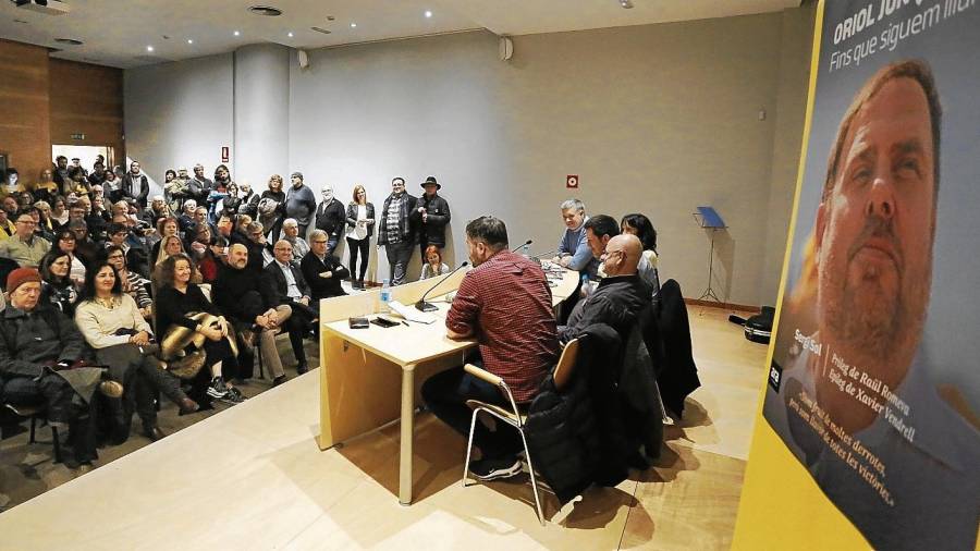 Un momento de la presentación del libro sobre Oriol Junqueras en la sede del Departament de Cultura. FOTO: Pere Ferré