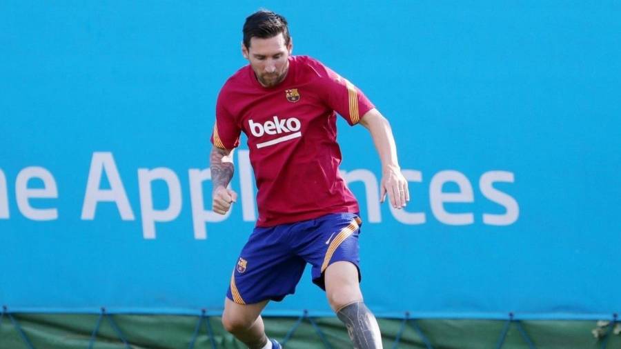 Leo Messi en su primer entrenamiento de esta pretemporada. FOTO: FC BARCELONA