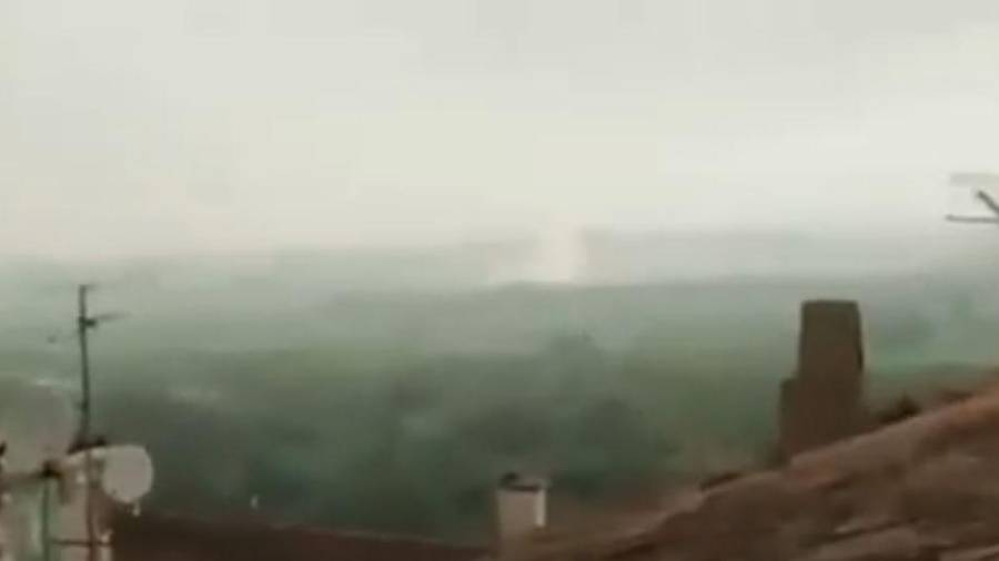 Captura de vídeo del posible tornado de Tivissa. Foto: Cedida/TV3