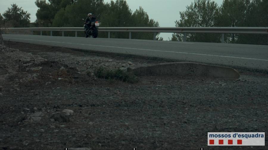Imatge del motorista circulant a 187 km/h. Foto: Mossos d'Esquadra