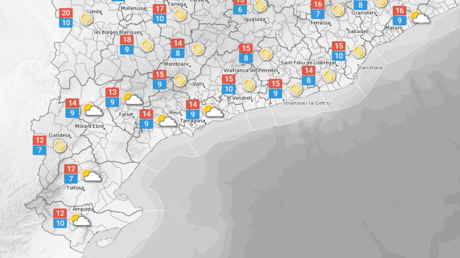 El temps a Tarragona: Baixada lleu de les temperatures