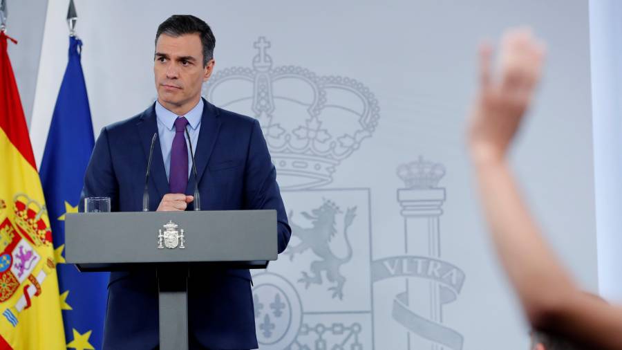 Sánchez, durante su comparecencia ante los medios de comunicación de este martes. Foto: EFE