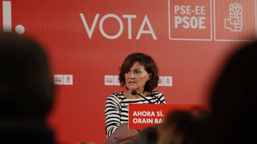 La vicepresidenta y número dos por Madrid, Carmen Calvo.