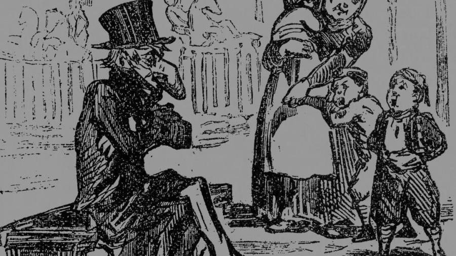 Primera il·lustració de l’Home dels nassos a l’almanac “Lo Xanguet” el 1867. foto: pere ferré
